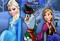 Anna and Elsa Building Olaf