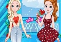 Frozen Sisters Valentine Date Jeu