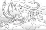 Coloriage : Le Dragon Et Le Château Jeu