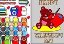 Coloriage Ours de Saint Valentin