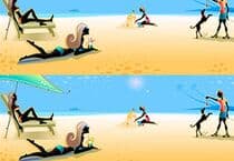 Les différences Plage ensoleillée Les différences Plage ensoleillée