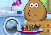 Pou Washing Clothes