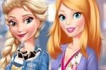 Elsa and Barbie Blind Date Jeu